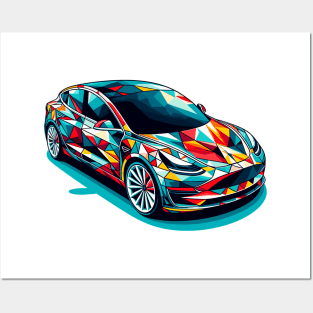 Tesla Model 3 Posters and Art